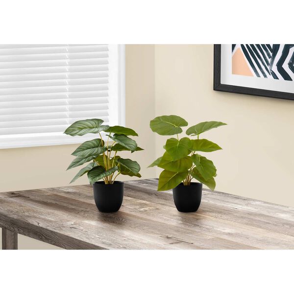 Black Green 13-Inch Indoor Table Potted Decorative Artificial Plant, Set of Two, image 2